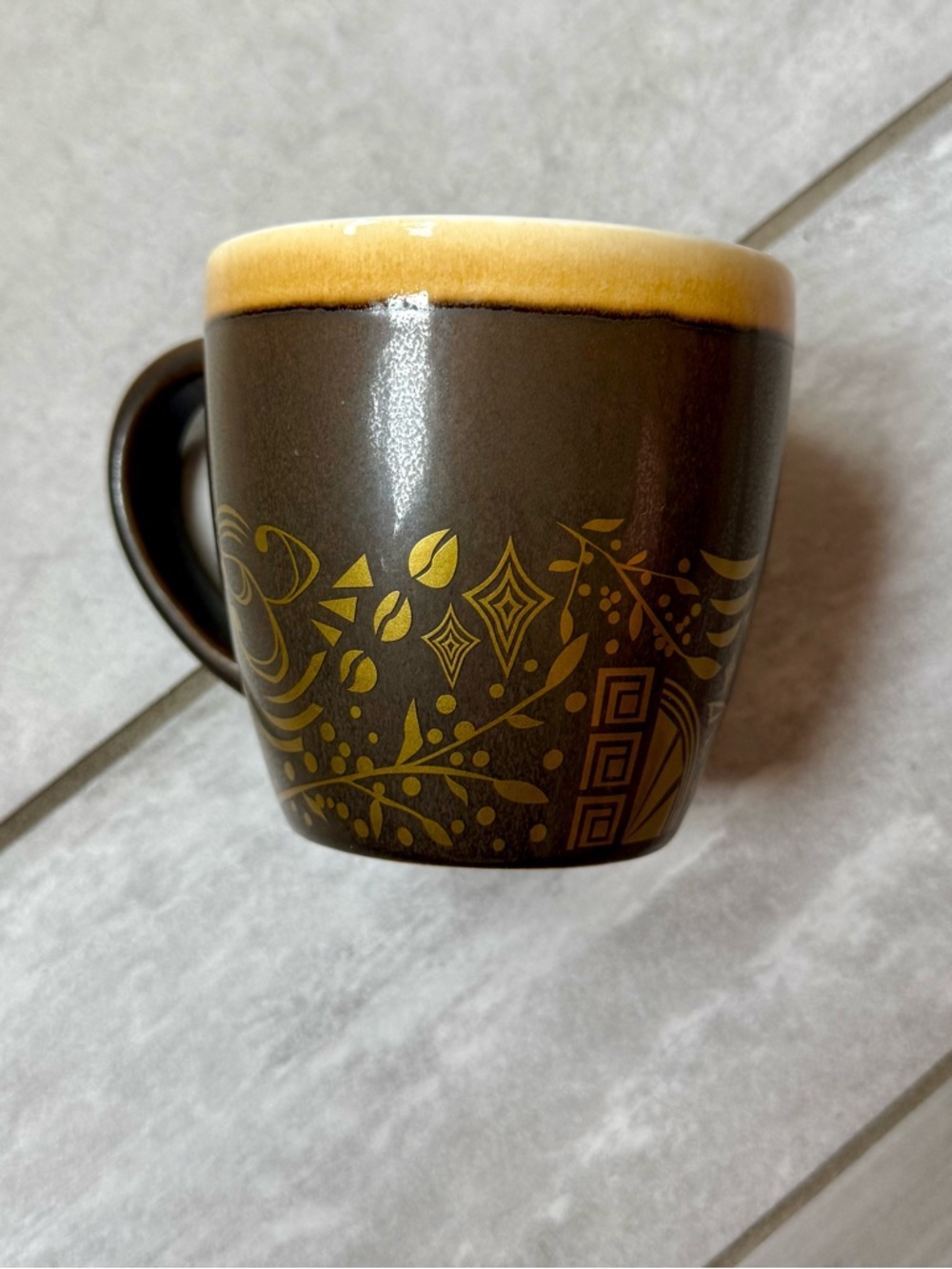 Starbucks Brown & Gold Bone China Ceramic Coffee Mug